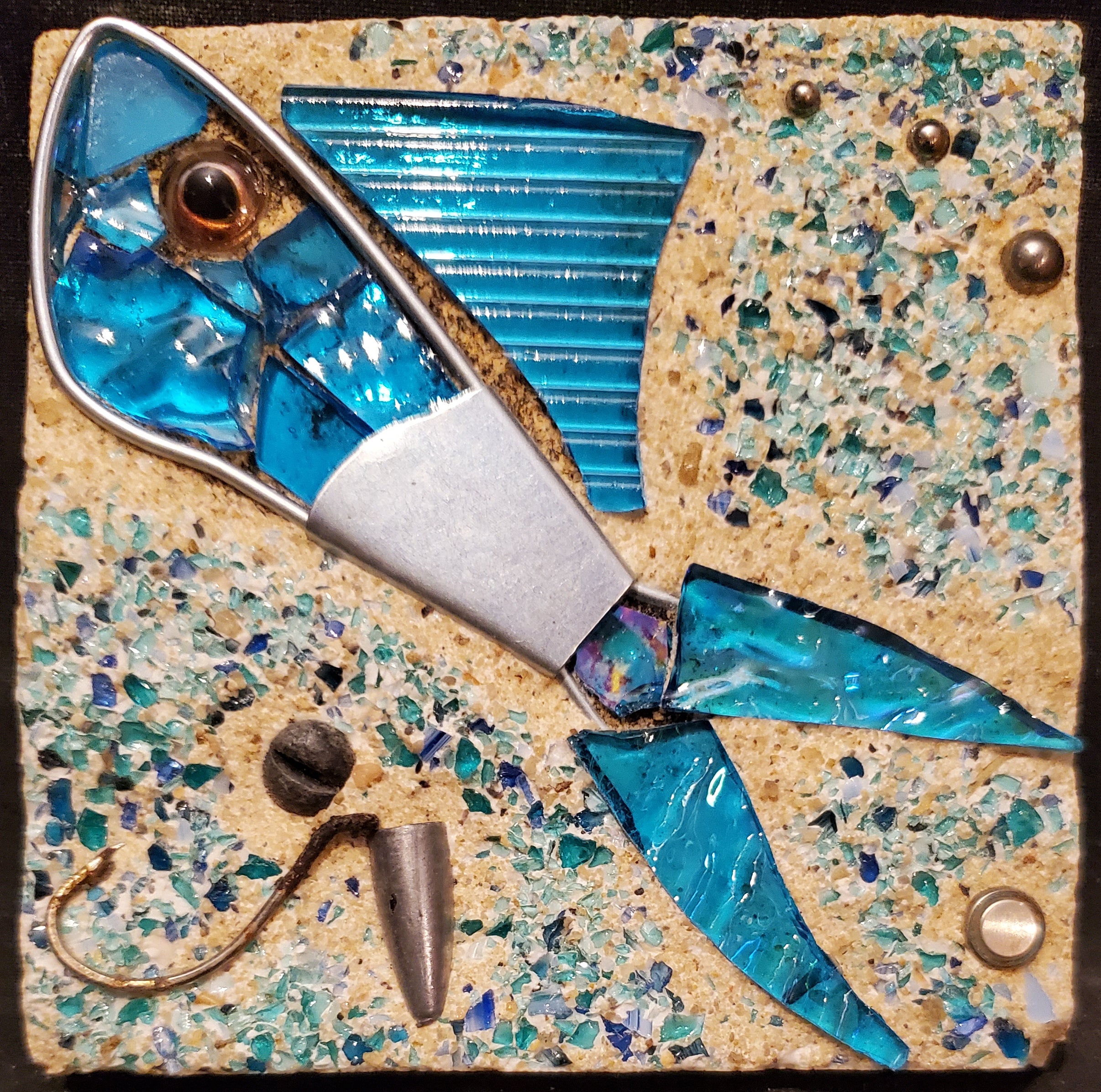 4x4 Blue Fish (unframed)
