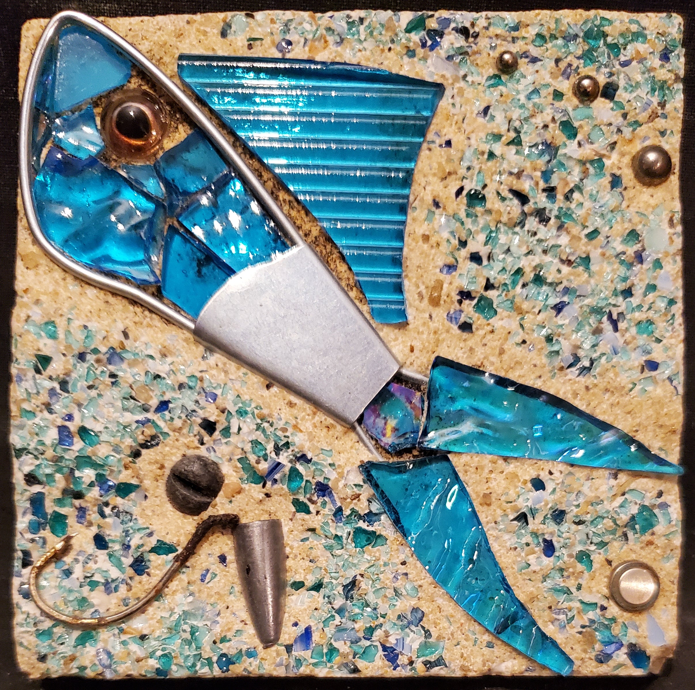 4x4  Blue Fish (unframed)